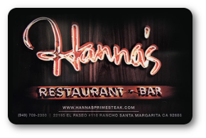 Hannas logo over dark wooden background